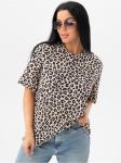 Футболка "Леопард" коричневая женская