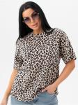 Футболка "Леопард" коричневая женская