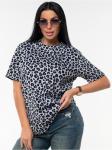 Футболка "Леопард" серый женская