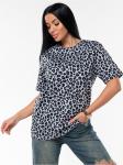 Футболка "Леопард" серый женская