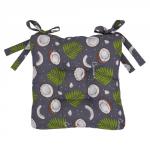 *Сидушка на стул с завязками 40х40, бязь, 'Кокосы серый'