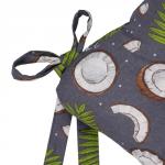 *Сидушка на стул с завязками 40х40, бязь, 'Кокосы серый'