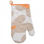 Прихватка 'Рукавичка' 30х17 'Радушная хозяйка (Традиция)', стеганая, рогожка, 100 % хлопок, 'Флористика бежевый'