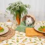 *Скатерть декоративная 'Радушная хозяйка (Традиция)' 145х145, рогожка, 100 % хлопок, 'Морковки'