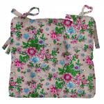 *Сидушка на стул с завязками 40х40, бязь, 'Полевые цветы'