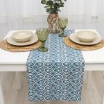 *Дорожка декоративная 'Радушная хозяйка (Традиция)' 40х145, рогожка, 100% хлопок, 'Орнамент (белый)'