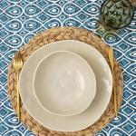 *Дорожка декоративная 'Радушная хозяйка (Традиция)' 40х145, рогожка, 100% хлопок, 'Орнамент (белый)'