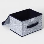 Короб для хранения с крышкой Доляна «Волна», 26?20?17 см, синий