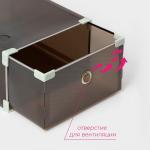 Коробка для обуви Доляна Large size, выдвижная, 22?34?13 см, чёрная