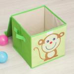 Короб стеллажный для хранения с крышкой «Обезьянка», 25?25?25 см, зелёный