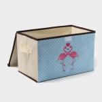 Короб стеллажный для хранения с крышкой «Фламинго», 39?25?25 см, бежевый