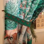 Комплект штор для кухни с подхватами «Новогодний лес» 145?180 см - 2 штуки, габардин