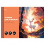 Альбом для акварели, 30л., А4, на склейке BG Сказочный олень, 180г/м2, Аа30_61871