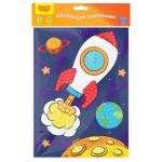 Аппликация помпонами Мульти-Пульти Космос, 20*28см, с раскраской, европодвес, PC_46916