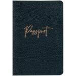 Обложка для паспорта OfficeSpace Naples, кожа, зеленый, тиснение фольгой, 311094