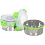 Набор Ланч-бокс 2шт 10*6см из нержавеющей стали с пластиковой крышкой в чехле