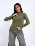 Водолазка женская, рибана (01044, хаки)