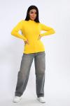 Водолазка женская, рибана (01044, Вар.2 желтый)