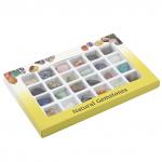 Коллекция минералов драгоценных камней 210*130*17мм, 24 видов камней