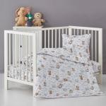 КПБ детский перкаль (нав.40*60) Сонный мишка БДА