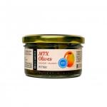 Микс из оливок Халкидики и Каламата без косточки, ст.банка, 100г