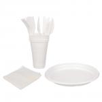 VIP Набор на 6 персон окрашенный (тарелки 205 мм 6 шт; стаканы 200 мл; вилки; ножи; салфетки бумаж.)