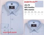 2SBX79+01Xs** Сорочка подростковая притал. корот. рукав, голубой, BROSTEM