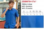 2SBM79+17s* Сорочка муж. кор. рукав, полупритал., синий, BROSTEM