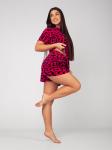 Костюм женский велюровый с шортами "ЭЛЬЗА" МАЛИНОВЫЙ