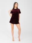 Костюм женский велюровый с шортами "ЭЛЬЗА" БОРДО