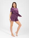 Костюм женский велюровый с шортами "ЭЛЬЗА" СИРЕНЬ
