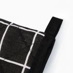 Варежка Доляна «Клетка», чёрная, 26?16 см, 100% п/э