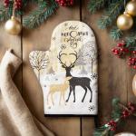 Варежка-прихватка «Новогодние олени» 20?28 см, саржа, 100% х/л, ватин 250 г/м?