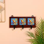 Вешалка настенная «Птички», дерево, 5.5?29?16.5 см, 3 крючка, МИКС