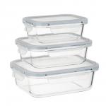 VETTA Набор контейнеров для продуктов на защелках 3пр, 370мл, 600мл, 1000мл, жаропрочное стекло