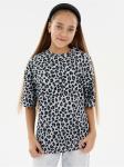 Футболка "Леопард" Серый Девочка