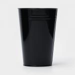 Вазон без ручек, 7 л, h=29 см, нержавеющая сталь, чёрный