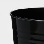 Вазон без ручек, 7 л, h=29 см, нержавеющая сталь, чёрный