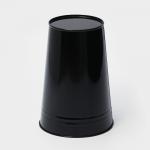 Вазон без ручек, 7 л, h=29 см, нержавеющая сталь, чёрный