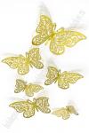 Бабочки декоративные 3D (12 шт) SF-7832, золото №12