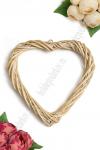 Венок из лозы 25 см "Сердце" SF-7013, натуральный