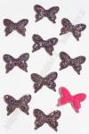 Патч 3D с блестками "Бабочка" 4*3 см (20 шт) SF-3162, черный/фукси