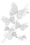 Бабочки декоративные 3D (12 шт) SF-7832, серебро №3