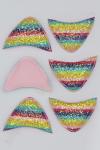 Патч 3D радужный, россыпь пайеток "Ушки" 6*3,5 см (10 шт) SF-1879, Е