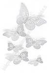 Бабочки декоративные 3D (12 шт) SF-7832, серебро №15