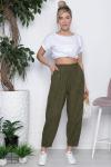 Брюки бохо широкие (хаки) Б10844