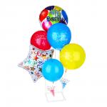 FNtastic Набор воздушных шаров 6шт с подставкой,фольга,пластик,картон, "Happy Birthday",разноцветные