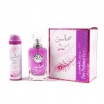 Духи  Mahasin Crystal Violet + DEO / Махасин Кристалл Фиолетовый+ дезодорант, 100 мл. 100 мл.