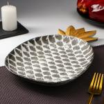 Блюдо для фруктов Доляна «Винтаж», 30?19?2 см, серое