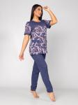 Костюм женский кулирка "ХОЛЛИ" ГЕОМЕТРИЯ СИНИЙ